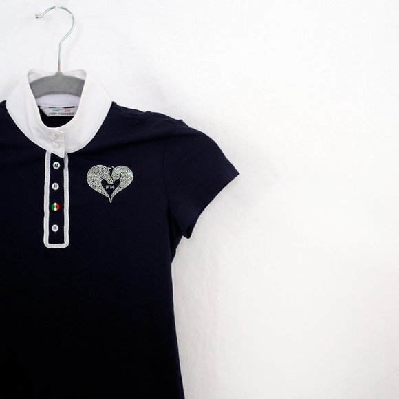 For Horses Kids Navy Molly Show Shirt - Picture 1 of 3
